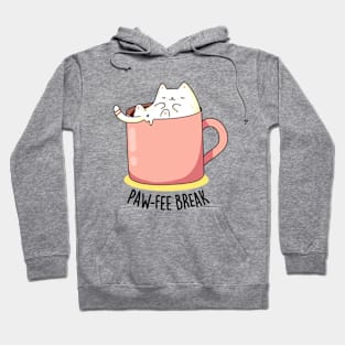 Pawfee Break Cute Coffee Cat Pun Hoodie